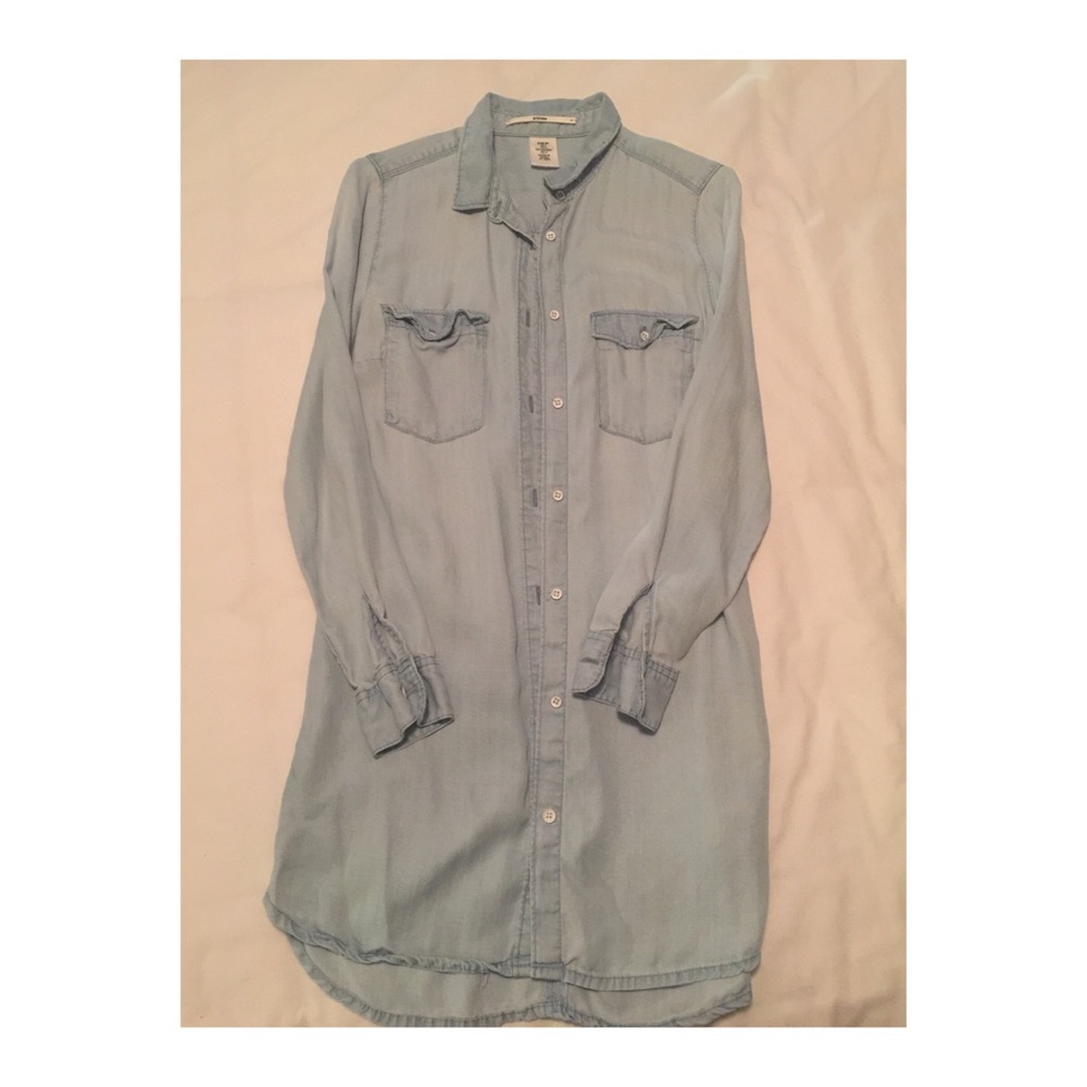 Denim long sleeve dress